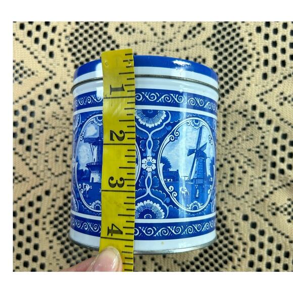 Vintage Decorative Tin- Agro Delfts Blue Holland- 601- windmill- rustic - Picture 6 of 8